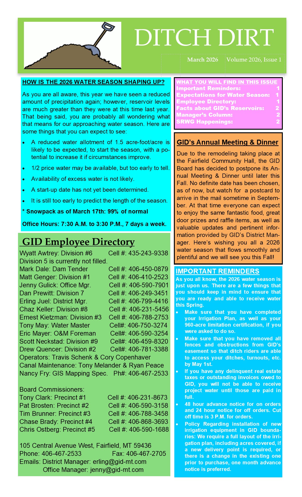 March 2026 Newsletter Page 1